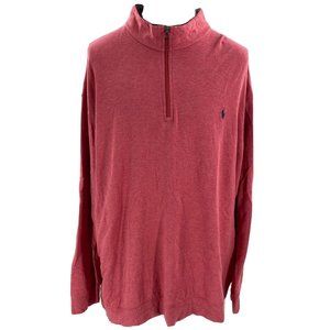 Polo Ralph Lauren Performance 1/4 Zip Knit Shirt Pullover Red Long Sleeve 4LT